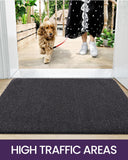 1 x RAW Customer Returns DEXI dirt trapper mat, non-slip doormat for indoor and outdoor use, washable entrance carpet, absorbent door mat - clean mat 50 x 80 cm, black and grey - RRP €23.29