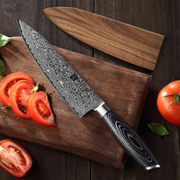 1 x RAW Customer Returns XINZUO Damascus 20.1cm chef s knife, 67 layers of Damascus steel chef s knife, professional meat knife, chef s knife, sharp blade kitchen knife - ergonomic Pakka wood handle - with walnut wood magnetic sheath - RRP €96.79