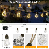 1 x RAW Customer Returns AGOTD Solar Fairy Lights Outdoor With 16 Bulbs, 6M Vintage Solar Fairy Lights with Hemp Rope, Solar Fairy Lights Outdoor Weatherproof with 8 Modes Decoration for Gardens, Party, Balcony, Wedding Warm White  - RRP €24.85