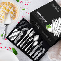 1 x RAW Customer Returns 48-piece cutlery set for 8 people, stainless steel cutlery set with serving cutlery, dining cutlery with forks, knives, spoons, serving set, polished, dishwasher safe - RRP €49.99