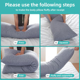 1 x RAW Customer Returns NOFFA side sleeper pillow 48 x 134 cm long pillow for side sleepers with shredded memory foam pregnancy pillow viscoelastic foam body pillow with cover, filling adjustable - RRP €46.38