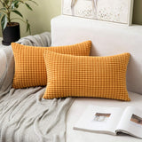 2 x RAW Customer Returns MIULEE Pack of 2 Granule Cushion Covers Soft Decorative Square Cushion Cover for Sofa Bed in Polyester Blend 30X50cm Orange - RRP €31.98