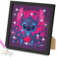 2 x Brand New EOBROMD Diamond Painting Stitch, Heart Diamond Painting with Frame, 5D Diamond Painting Pictures Cartoon, Diamond Painting Pictures Arts Craft for Home Decor Gift 18x18cm - RRP €40.8