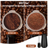 1 x RAW Customer Returns Wenosda Coffee Tamper 51mm, Espresso Tamper Pressure Regulator, Tamper Set including Tamper Mat Tool, 304 Stainless Steel Coffee Tamper Tamper with Scale Adjustment - RRP €25.99