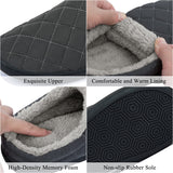 1 x Brand New NeedBo Men s Slippers Memory Foam Slippers Fleece Lining Comfortable and Warm Non-Slip Plaid Home Slippers Indoor Outdoor,Dark Grey,4344 EU - RRP €51.6