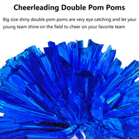 1 x RAW Customer Returns Niuhong 2 Pcs Metal Foil Cheerleading Pom Poms Dancing Games Double Pompoms With Handles Metallic Cheerleader Pompoms Kids Team Hand Flowers Dance Party Sports Competition Adult Cheer Ball Blue  - RRP €15.82