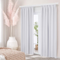 1 x RAW Customer Returns Deconovo opaque curtains, noise protection with ruffle tape, thermal curtains, window curtain, 260 x 140 cm height x width , silver grey, set of 2 - RRP €40.33