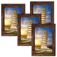 1 x Brand New Nacial Photo Frame 10 x 15cm, Set of 4 Wooden Photo Frames, Brown Design Wall Photo Frames with Acrylic Glass for Photo Collage - RRP €19.2