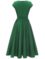 1 x RAW Customer Returns DRESSTELLS Cocktail Dress, Women s Sparkling Midi Prom Party Dresses Fall Winter Wedding Guest 2024, 1950s Vintage Tea Dress Sequin Glitter Green M - RRP €41.74