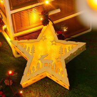 1 x Brand New Shengruili LED Wooden Star Decorative Lamp Christmas Star LED Lighting Window Lighting LED Christmas Decoration - RRP €22.8