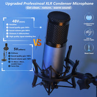 1 x RAW Customer Returns RUBEHOOW Condenser Microphone Kit Streaming Device with DJ Mixer, All In One Audio Interface Sound Board with Studio Condenser Microphone for Live Streaming, Gaming, Recording, YouTube, TikTok - RRP €84.31