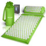 1 x RAW Customer Returns High Pulse Acupressure Set 5 Rings Poster Acupressure Mat Pillow Stimulates Blood Circulation and Releases Tension Green  - RRP €32.64