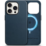 1 x RAW Customer Returns SHIELDON case for iPhone 15 Pro mobile phone case thin case genuine leather wireless charging anti-fingerprint magnetic slim lightweight protective leather case compatible with iPhone 15 Pro 5G 6.1 navy blue - RRP €24.99