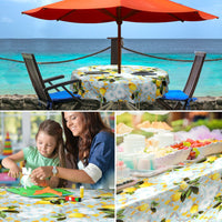 1 x RAW Customer Returns Tablecloth washable oilcloth oilcloth tablecloth oval 140 x 200cm cut edge lemon garden tablecloth oilcloth - RRP €25.08