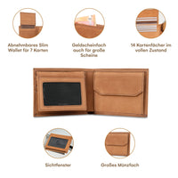 1 x RAW Customer Returns DONBOLSO 2-in-1 wallet Zurich Pro I Space for 7-14 cards I Men s leather wallet and slim wallet I Real leather wallet with RFID protection I Men s card holder I Billfold I Vintage Brown - RRP €46.99