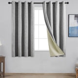 1 x RAW Customer Returns Topfinel Curtain Opaque Curtains with Eyelets 100 Blackout Curtains Linen Curtains Grey Set of 2 140 x 160 cm Blackout Curtain Decoration Living Room Bedroom - RRP €28.22