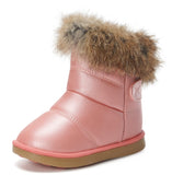 1 x RAW Customer Returns KVbabby Little Girls Cute Snow Boots Soft Warm Lining Boots Cotton Shoes Flat Fur Boots, Pink, 26 EU manufacturer 27 - RRP €22.86