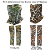 1 x Brand New Tongcamo Face Mask Gaiter with Ghillie Hat, Leafy Camouflage Gloves, Arm Sleeves for Men Women Waterfowl Tree Camo Duck Turkey Hunting Tents, 6 Pieces Hunting Accessories - RRP €30.0