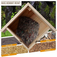 1 x RAW Customer Returns wildtier herz I Bumblebee hotel for hanging - including bumblebee attractant nesting material, nesting aid for bumblebees made of weatherproof solid wood, bumblebee house, insect hotel for the garden - RRP €23.71