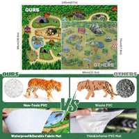 2 x RAW Customer Returns FRUSE Animal Figures Toys with 145x98cm Activity Play Mat, 12 Pieces Realistic Animal Figures with Lion, Tiger, Elephant, Safari Animal Figures Educational Toys Gifts for Children Boys Girls - RRP €63.52