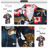 1 x RAW Customer Returns APTRO Men s Hawaiian Shirt Leisure Shirt Short Sleeve Holiday Shirt Summer Flower Shirt Panther Flamingo M101 4XL - RRP €22.37