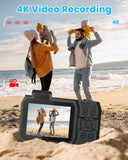 1 x RAW Customer Returns MOREXIMI 33FT Underwater Camera 4K Waterproof Camera, 65MP Autofocus Selfie Dual Screen Underwater Camera for Snorkeling Waterproof Compact Floatable Digital Camera with 64GB Card Black  - RRP €108.18