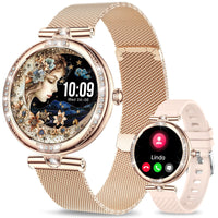 1 x RAW Customer Returns Efolen Smartwatch Women with Phone Function, 1.59 Inch Touchscreen Smart Watch, Fitness Watch with SpO2 Heart Rate Monitor Menstrual Cycle Sleep Monitor Pedometer Fitness Tracker IP67 Android iOS Rose Gold - RRP €55.45