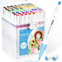 1 x RAW Customer Returns Ohuhu Water Based Markers, 63 1 Colors Dual Tip Felt Tip Pens Set for Adult Artists for Comics Sketching Calligraphy Drawing, Odorless Easy to Clean - RRP €25.33