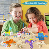 1 x RAW Customer Returns Shinybox Dinosaur Wooden Craft Set, 12 Piece Dinosaur Craft Set Kit, DIY Wooden Craft Set Dinosaur for Children, Wooden Crafts for Children for Painting and Crafts for DIY Children Painting Decoration - RRP €13.1