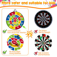 1 x RAW Customer Returns Dartboard for Children - 26 inches, Montessori Toy Dinosaur Theme Dart Board with 12 Balls Board Games Toy, Double-Sided Safe Game Gift Outdoor Indoor Game Choice, 66cm - RRP €18.14