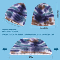 2 x Brand New Knitted Hat for Men Women Tie-dye Hat Warm Hat Multicolor Hat Creative Hat Soft Hat Durable Hat Personalized Hat Fashion Accessories for Autumn Winter Dark Cyan  - RRP €55.2