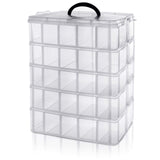 1 x RAW Customer Returns BELLE VOUS 5 Tier Transparent Sorting Boxes for Small Parts with 50 Adjustable Compartments -Organizer Box-Screw Box-Sorting Box-Small Parts Storage for Toys, Jewelry, Cosmetics Accessories - RRP €35.78