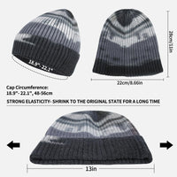 1 x Brand New Knitted Hat for Men Women Tie-dye Hat Warm Hat Multicolor Hat Creative Hat Soft Hat Durable Hat Personalized Hat Fashion Accessories for Autumn Winter Black  - RRP €27.6