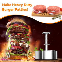 1 x Brand New HOOMIL Burger Press, Stainless Steel Burger Smasher with 50 Sheets of Baking Paper for Hamburger Press, Grill, Meat, Non-Stick Burger Pattie Press 4.3 Inches  - RRP €20.4