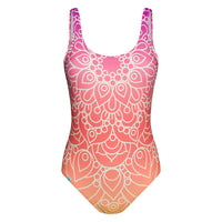 1 x RAW Customer Returns Dedoles One-piece swimsuit for women and girls in recycled polyamide with many cherry flamingo mandala designs, colour Mandala of the Sun, L - RRP €34.99