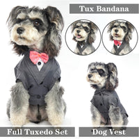 1 x Brand New IECOii Dog Tuxedo Suit with 2 Neckerchiefs with Bow Tie, Dog Wedding Outfit for Small Medium and Large Dogs, Pet Dog Costume Halloween Christmas Birthday Party Dog Clothes Costume - RRP €20.4