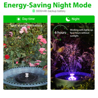 1 x RAW Customer Returns AISITIN LED solar fountain with 5.5W solar panel with 21cm size, colorful pond pump, water pump, floating fountain pump with 7 fountain styles for garden, bird bath, fish container - RRP €33.26