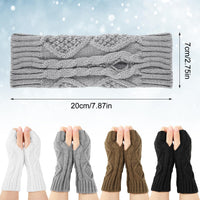 3 x Brand New Opopark 4 pairs of fingerless gloves, winter knitted arm gloves, long winter arm warmers, crochet mittens, soft arm warmer sleeves for women and girls - RRP €21.12