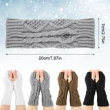 1 x Brand New Opopark 4 pairs of fingerless gloves, winter knitted arm gloves, long winter arm warmers, crochet mittens, soft arm warmer sleeves for women and girls - RRP €7.04