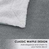 1 x RAW Customer Returns SOCHOW Waffle Sherpa Fleece Blanket, Super Soft, Fluffy Warm, Lightweight, Reversible Plush Blanket for Bed, Sofa and Couch, 150 x 200 cm Gray - RRP €36.99