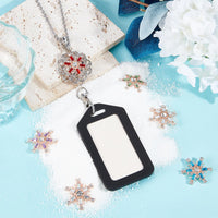 1 x Brand New SUNNYCLUE 1Box 6pcs Office Lanyards Snap Button Necklace Winter Snowflake Snap Buttons Charms ID Card Holder Name Tag Interchangeable Snap Charms Colli - RRP €19.2