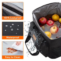 1 x RAW Customer Returns Lifewit 25L Cooler Bag Large Thermal Bag Cooler Bag Shopping Bag Cool Box Thermal Bag Lunch Bag Picnic Bag Insulated Foldable for Food Transport Black - RRP €29.23