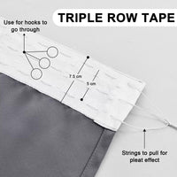 1 x RAW Customer Returns DWCN Thick thermal curtains, blackout curtains with ruffle tape with curtain ties, 200 x 140 cm height x width , grey, set of 2 - RRP €34.27