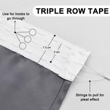 1 x RAW Customer Returns DWCN Thick thermal curtains, blackout curtains with ruffle tape with curtain ties, 200 x 140 cm height x width , grey, set of 2 - RRP €34.27