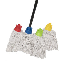 1 x RAW Customer Returns Mouse mop cotton set of 4 With robust handle Suitable for cleaning buckets with press From the wet dry mopping for the household collection - RRP €26.51