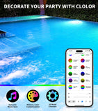 1 x RAW Customer Returns GedFong LED Pool Lights, IP68 Waterproof Submersible Pool Lamps, 10W RGB Color Changing Smart Control by APP, Pool Lights for In-Ground Above Ground Pools, 8m Cable - RRP €59.99