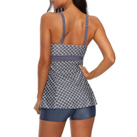 1 x RAW Customer Returns Durio Tankini women s slimming swimwear two-piece swimsuit with hot pants gray check EU 40-42 manufacturer size L  - RRP €32.26