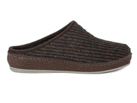 1 x Brand New SCHAWOS men s felt slippers 6030 with footbed, solid sole, non-slip dark brown, 41 EU, numeric 41  - RRP €49.95