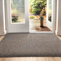 1 x RAW Customer Returns DEXI dirt trapper mat, non-slip doormat for indoor and outdoor use, washable entrance carpet, absorbent doormat - cleaning mat 60 x 90 cm, brown-blue - RRP €30.9