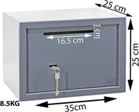 1 x RAW Customer Returns Genie Hand Invisible Closet Mechanical Deposit Safe Large Safety Deposit Box with Key and Double Bit Lock Money Safes - RRP €95.0